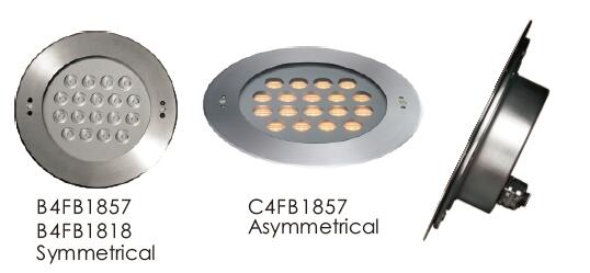 C4FB1857 C4FB1818 RGB Dimmable Recessed as luzes subaquáticas do diodo emissor de luz feitas da anti corrosão SUS316 de aço inoxidável 1