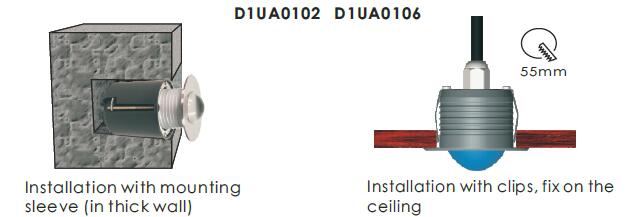 1* 2W ou 3W IP65 Recessed a etapa do diodo emissor de luz iluminam 316 o SUS interno Front Plate de aço inoxidável 2