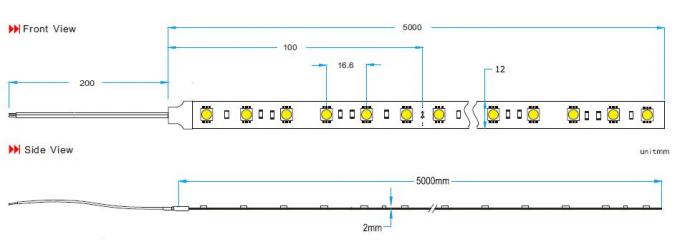Classifique luzes de tira flexíveis do diodo emissor de luz - 3500 amarelos - 4000K em CRI pálido 80 14.4W/M 0
