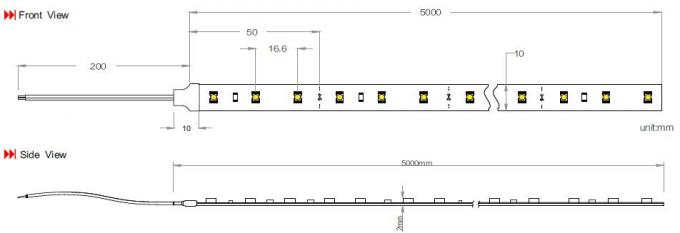 Luzes de tira flexíveis 60LEDs/medidor do diodo emissor de luz da cozinha da cor vermelha 2835 de IP20 não - impermeável 0