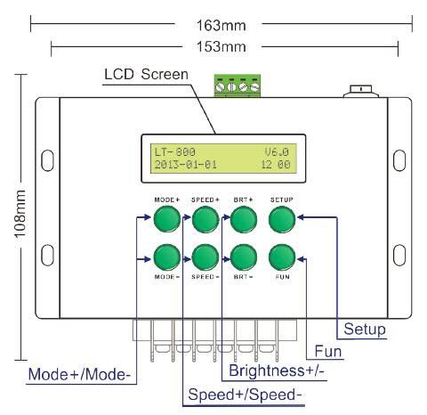 Controlador mestre do painel LCD DMX, controlador do diodo emissor de luz com 580 modos da mudança da cor 1