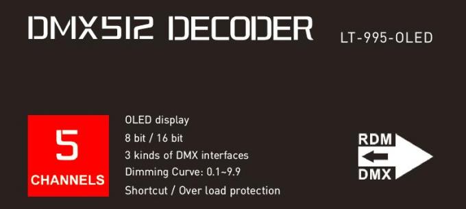 6A * decodificador conduzido 5 canais de Dmx para a definição 16bit/8bit conduzida das luzes opcional 1