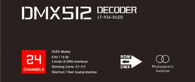 3A * 24CH até 1728W o decodificador do CV DMX com função fotoelétrica do isolamento 1