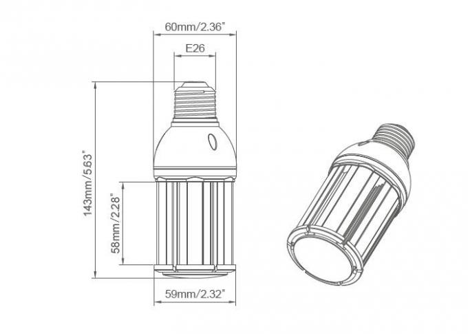 A luz profissional do milho do diodo emissor de luz de IP64 10W para 40W ESCONDEU a substituição superior da lâmpada do cargo 2