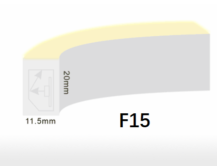 PVC resistente UV da tira F15 SPI 24VDC 12W/medidor do diodo emissor de luz de Flex Neon com injeção do molde 0