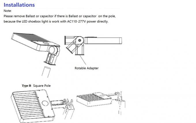 a caixa de sapata do diodo emissor de luz de 240w 320w ilumina a função de escurecimento direta da fase da montagem 3 do braço opcional 3