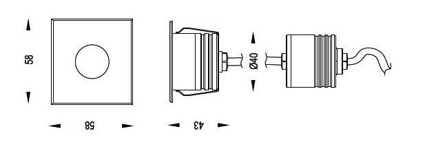 B2XAS0157, B2XAS0118 (RGB) 1 * o diodo emissor de luz Recessed tampa Inground do quadrado de 2W 3W ilumina-se com o motorista externo para a iluminação exterior 2