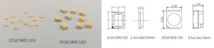Valor R9 alto flexível minúsculo das luzes de tira CRI90 do diodo emissor de luz do pacote 2216Decorative SDCM < 3 1