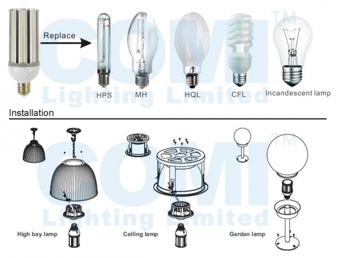 8W fáceis instalam lâmpadas conduzidas da espiga de milho, conduziram bulbos da espiga de milho 5 anos de garantia 5