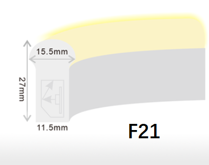 O plano ajustável de néon das luzes de tira do diodo emissor de luz de F15 F21 DMX/abobadado dá forma 9W/ao medidor CRI80 IP68 impermeável 1