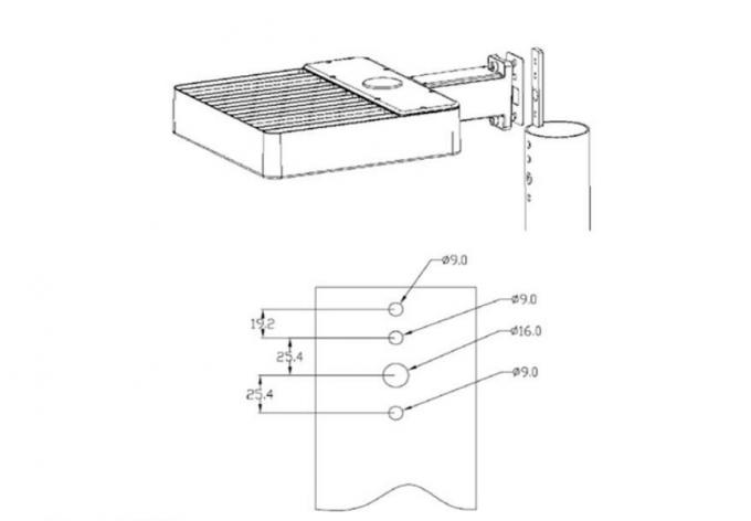 A caixa de sapata do diodo emissor de luz de SMD ilumina o alojamento de alumínio de encaixotamento do dado 100W-200W 5 anos de garantia 4