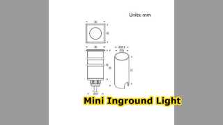 Mini luz Inground 12v 24v DC tampa quadrada