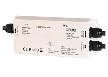 Tira de alta tensão RF do diodo emissor de luz - controlador de DMX, decodificador RGB 5A máximo IP67 de Dmx de 3 canais